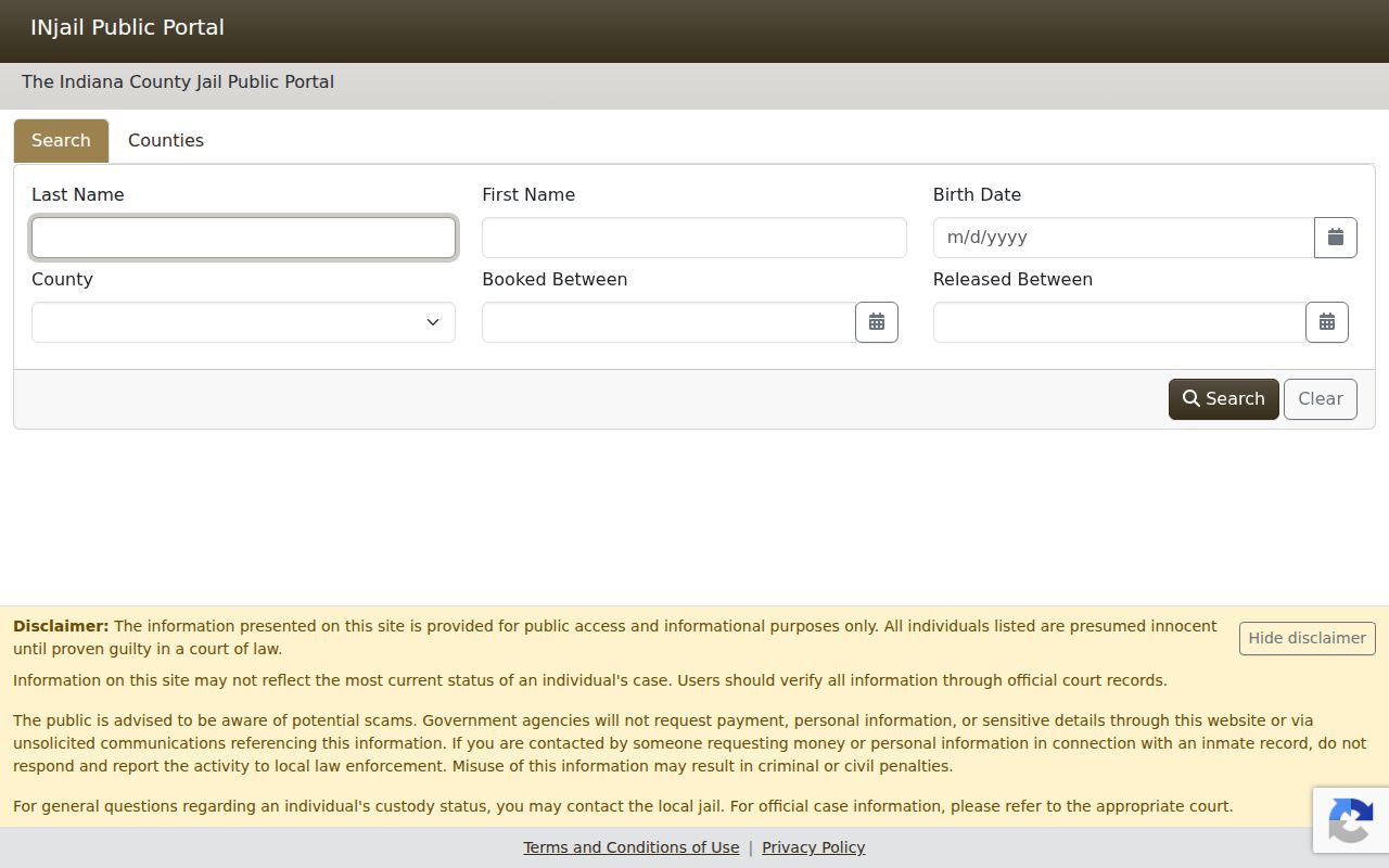 Carroll County Jail INjail booking record search